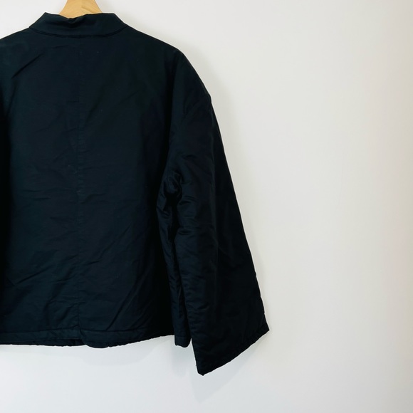 Toast Black Check Lined Cotton Cropped Padded Flared Sleeve Jacket UK M - Picture 9 of 11